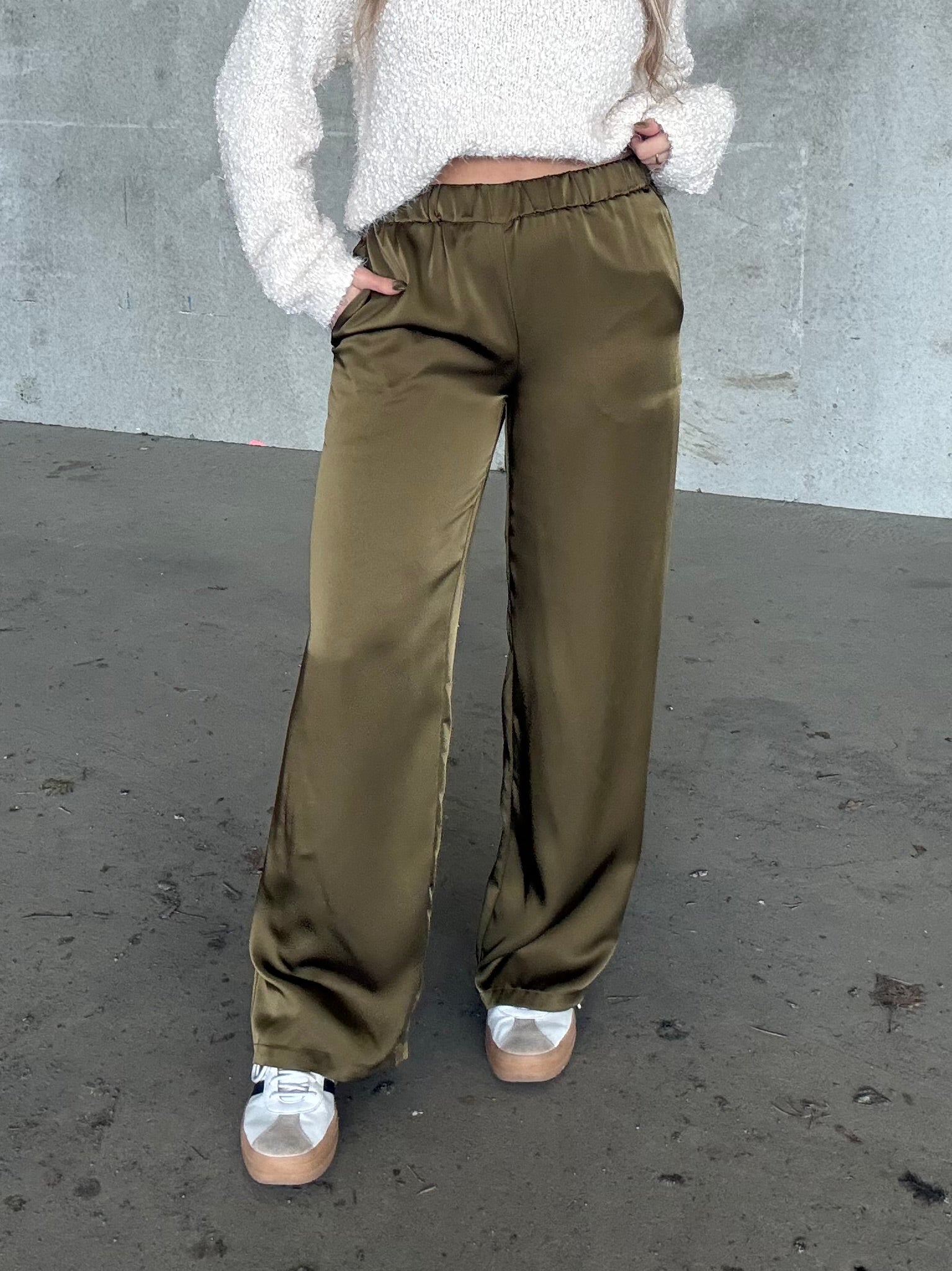 PCRONJA Trousers - Military Olive